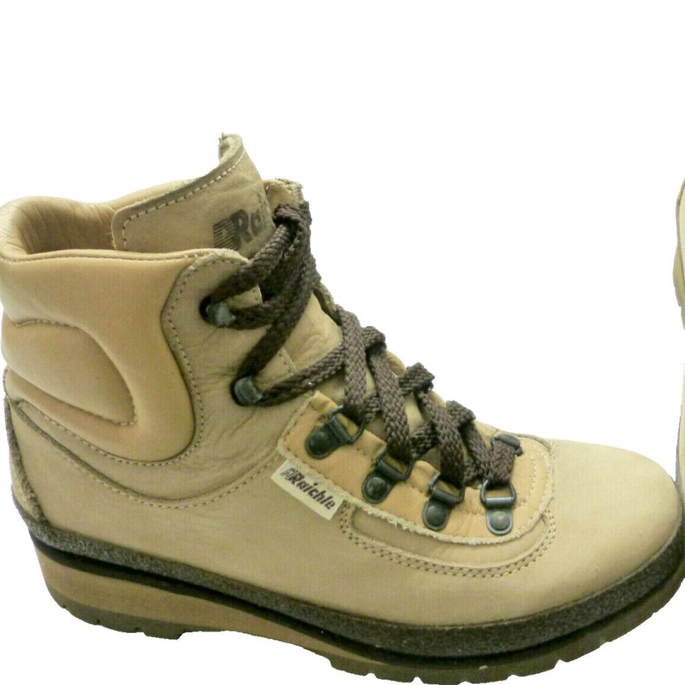WOMENS 5.5 N Vintage RAICHLE Switzerland Leather Nubuck Hiking Boots Vibram Sole